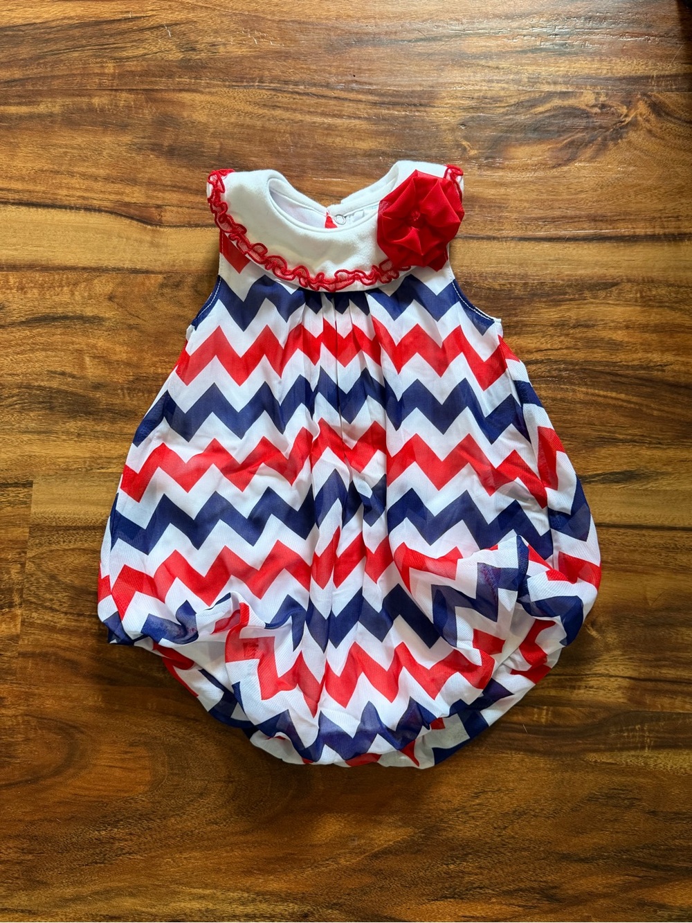 Nursery Rhyme Red White and Blue Bubble One-Piece
